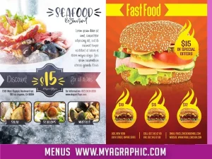 5,000 disposable Menus Offset paper Full Color 11" x 17"