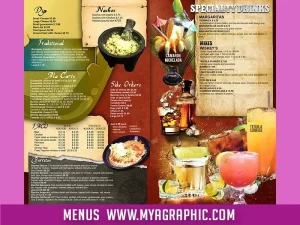 5,000 disposable Menus Offset paper Full Color -tri Fold